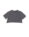 Sea grey beach crop t-shirt on a white background