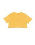 Sunrise Yellow beach crop t-shirt backside on a white background