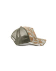 Leopard Camouflage-patterned cap with mesh back on a white background.